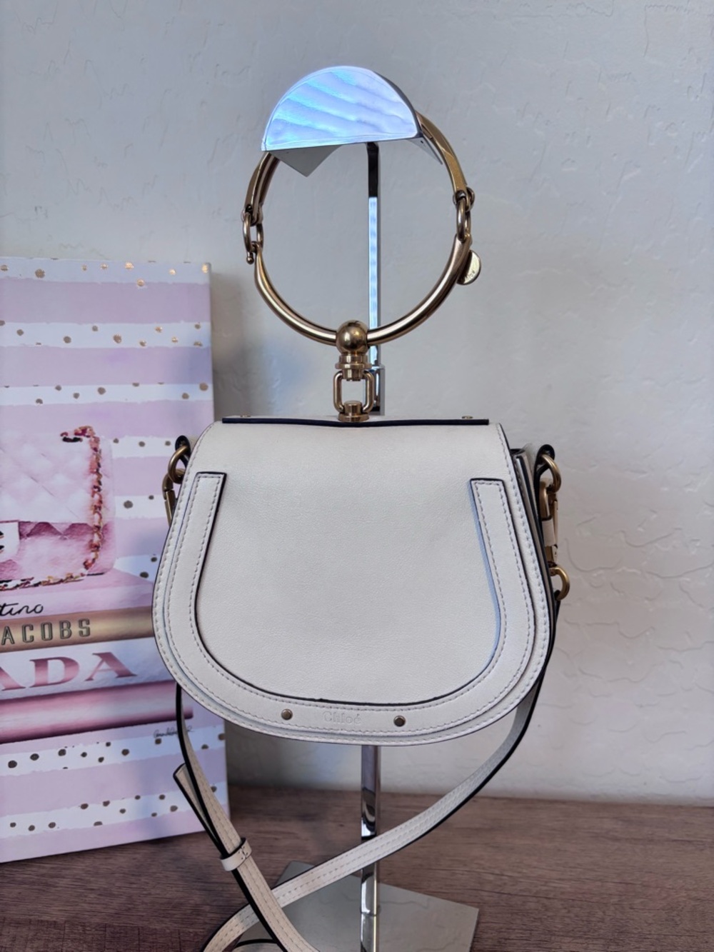 CHLOÉ Nile Bracelet Crossbody Bag in Cream